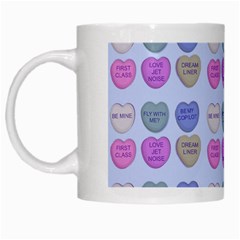 Valentine Hearts Blue White Mugs by snowwhitegirl