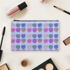 Valentine Hearts Blue Cosmetic Bag (medium) by snowwhitegirl