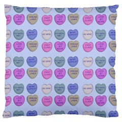 Valentine Hearts Blue Large Cushion Case (two Sides) by snowwhitegirl