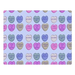 Valentine Hearts Blue Double Sided Flano Blanket (large)  by snowwhitegirl