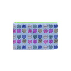 Valentine Hearts Blue Cosmetic Bag (xs) by snowwhitegirl