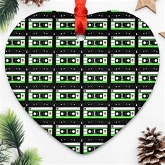 Green Cassette Ornament (heart) by snowwhitegirl