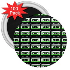 Green Cassette 3  Magnets (100 Pack) by snowwhitegirl