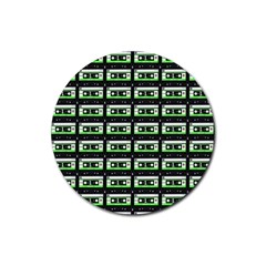 Green Cassette Rubber Coaster (round)  by snowwhitegirl