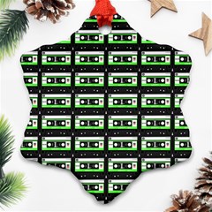 Green Cassette Snowflake Ornament (two Sides) by snowwhitegirl