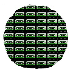 Green Cassette Large 18  Premium Flano Round Cushions by snowwhitegirl