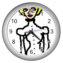 Dream Victorian Girl V Wall Clock (silver) by snowwhitegirl