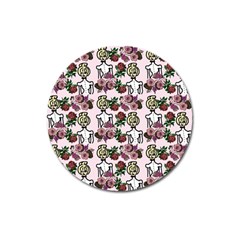 Victorian Girl Pink Magnet 3  (round) by snowwhitegirl