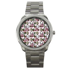 Victorian Girl Pink Sport Metal Watch by snowwhitegirl