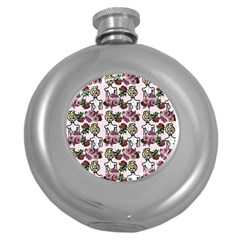 Victorian Girl Pink Round Hip Flask (5 Oz) by snowwhitegirl