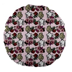 Victorian Girl Pink Large 18  Premium Flano Round Cushions