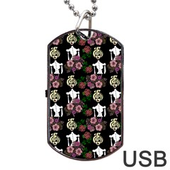 Victorian Girl Black Dog Tag Usb Flash (two Sides) by snowwhitegirl