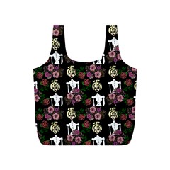 Victorian Girl Black Full Print Recycle Bag (s) by snowwhitegirl