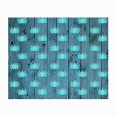 Zen Lotus Wood Wall Blue Small Glasses Cloth (2-side) by snowwhitegirl