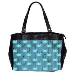 Zen Lotus Wood Wall Blue Oversize Office Handbag (2 Sides) by snowwhitegirl