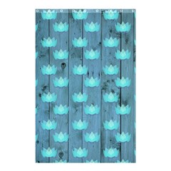 Zen Lotus Wood Wall Blue Shower Curtain 48  X 72  (small)  by snowwhitegirl