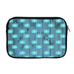 Zen Lotus Wood Wall Blue Apple Macbook Pro 17  Zipper Case by snowwhitegirl