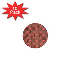 Zen Lotus Wood Wall 1  Mini Buttons (10 pack) 