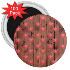 Zen Lotus Wood Wall 3  Magnets (100 Pack) by snowwhitegirl