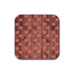 Zen Lotus Wood Wall Rubber Square Coaster (4 pack)  Front