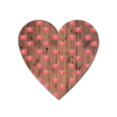 Zen Lotus Wood Wall Heart Magnet