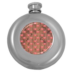 Zen Lotus Wood Wall Round Hip Flask (5 oz)