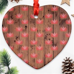 Zen Lotus Wood Wall Heart Ornament (Two Sides)