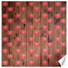 Zen Lotus Wood Wall Canvas 20  x 20 