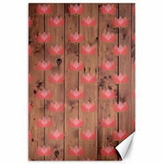 Zen Lotus Wood Wall Canvas 20  x 30 