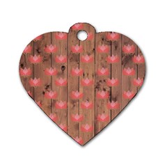 Zen Lotus Wood Wall Dog Tag Heart (Two Sides)