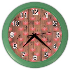 Zen Lotus Wood Wall Color Wall Clock