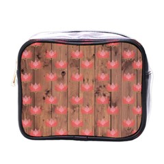 Zen Lotus Wood Wall Mini Toiletries Bag (one Side) by snowwhitegirl