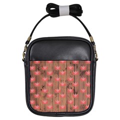 Zen Lotus Wood Wall Girls Sling Bag