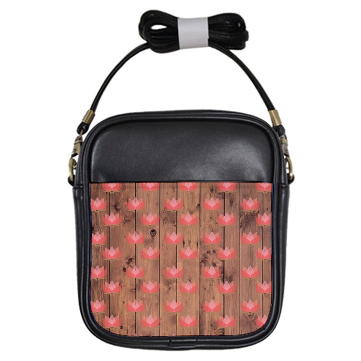 Zen Lotus Wood Wall Girls Sling Bag