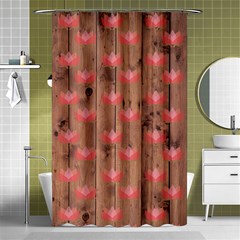 Zen Lotus Wood Wall Shower Curtain 48  x 72  (Small) 