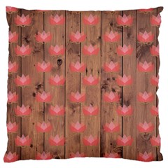 Zen Lotus Wood Wall Large Cushion Case (Two Sides)