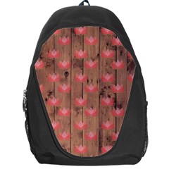 Zen Lotus Wood Wall Backpack Bag