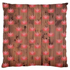 Zen Lotus Wood Wall Standard Flano Cushion Case (One Side)