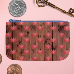 Zen Lotus Wood Wall Large Coin Purse