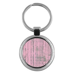 Old Pink Wood Wall Key Chains (round)  by snowwhitegirl