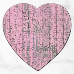 Old Pink Wood Wall Jigsaw Puzzle (heart) by snowwhitegirl