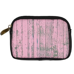 Old Pink Wood Wall Digital Camera Leather Case by snowwhitegirl