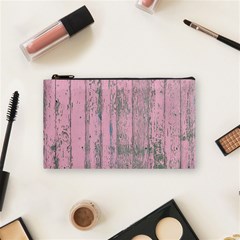 Old Pink Wood Wall Cosmetic Bag (small) by snowwhitegirl