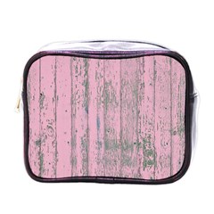 Old Pink Wood Wall Mini Toiletries Bag (one Side) by snowwhitegirl