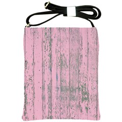 Old Pink Wood Wall Shoulder Sling Bag by snowwhitegirl