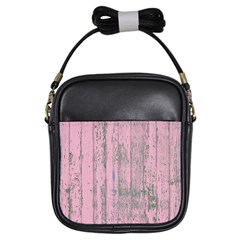 Old Pink Wood Wall Girls Sling Bag by snowwhitegirl