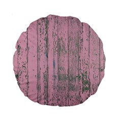 Old Pink Wood Wall Standard 15  Premium Round Cushions by snowwhitegirl