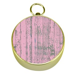 Old Pink Wood Wall Gold Compasses by snowwhitegirl