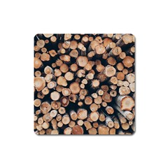 Wood Stick Piles Square Magnet by snowwhitegirl