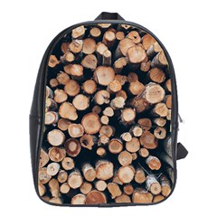 Wood Stick Piles School Bag (large) by snowwhitegirl